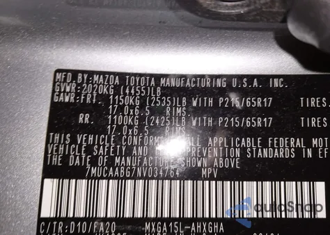 2022 Toyota Corolla Cross Le from USA, damaged, VIN 7MUCAABG7NV034764